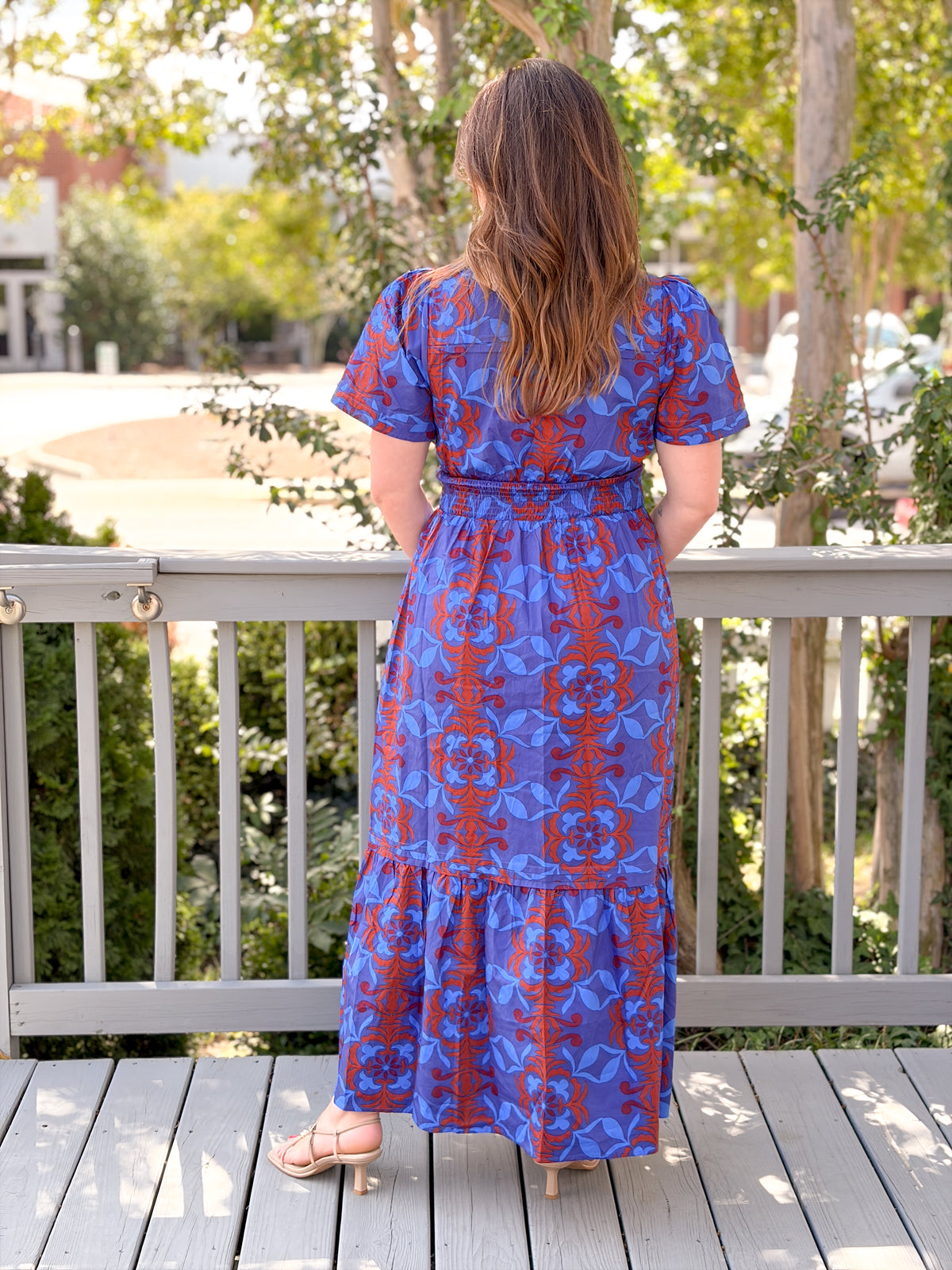 Rose & Lee Co Belraj Dress, Navy/Burgundy Casual Dresses