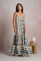 Sleeveless Aztec Printed Maxi Dress