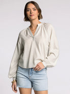 Sage/Ivory Striped Long Sleeve Top