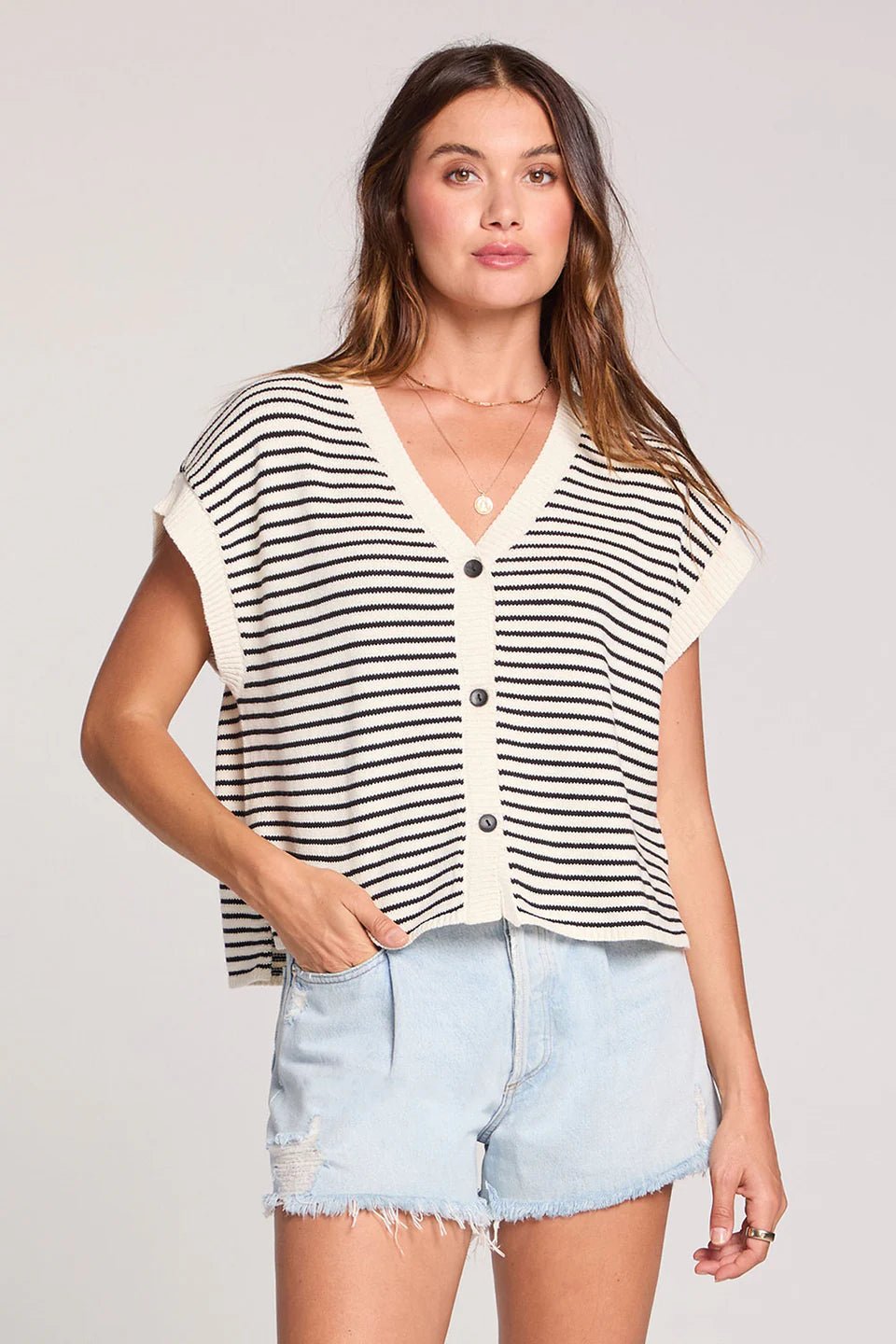 Rose & Lee Co Betsey Top, Salt short sleeve