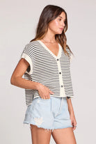 Rose & Lee Co Betsey Top, Salt short sleeve