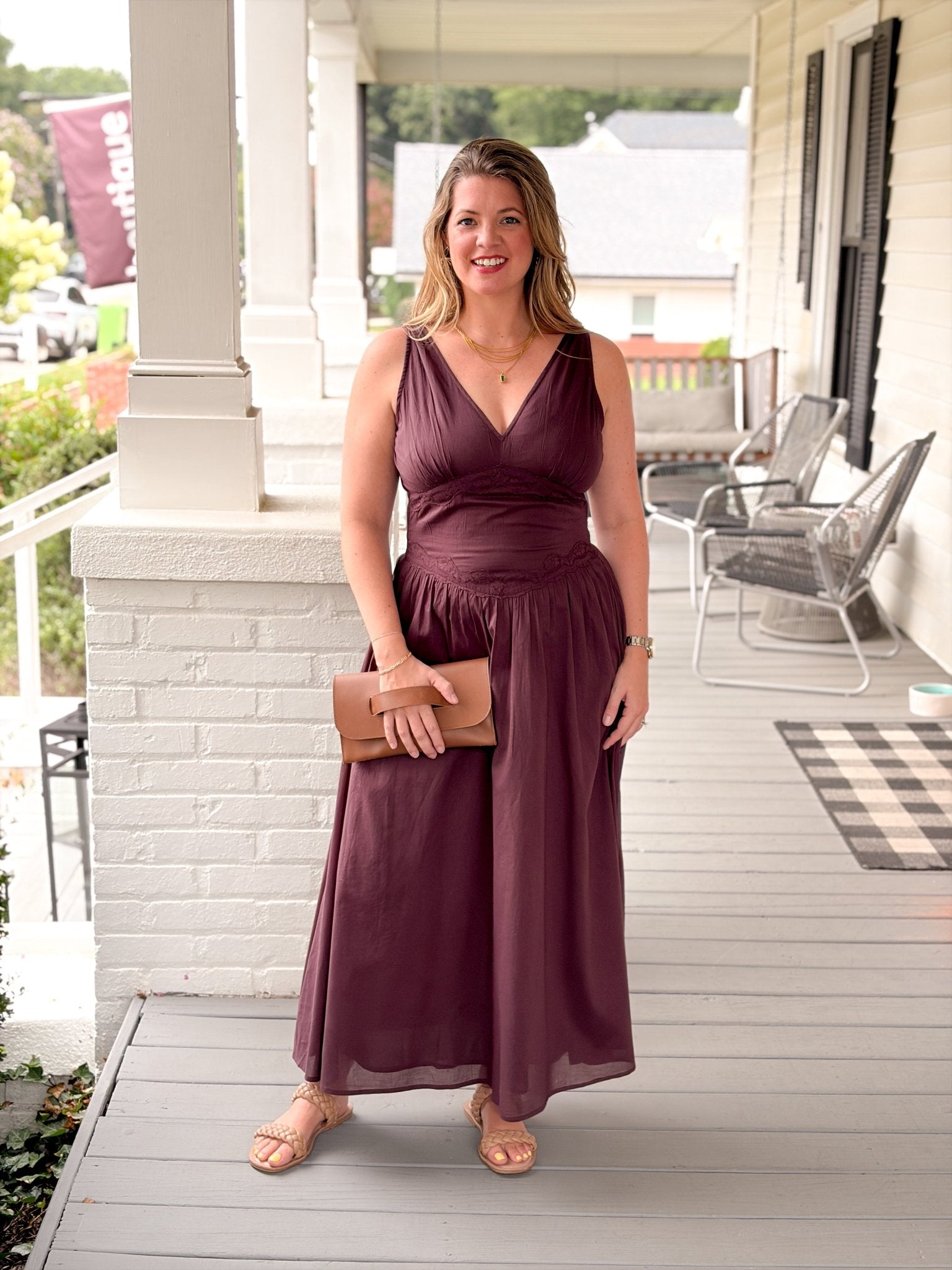 Rose & Lee Co Noralyn Dress, Dark Plum Casual Dresses