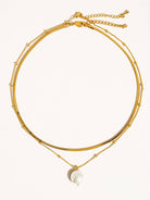 Rose & Lee Co Bindi Layered Pearl Necklace, 18k Gold Necklaces