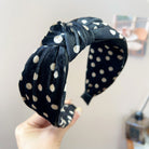 Black Velvet Polka Dot Headband