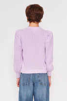 Purple Pointelle Long Sleeve Top