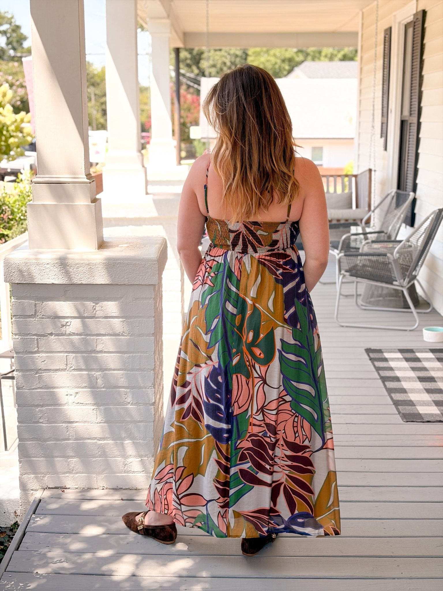 Rose & Lee Co Bloom Dress, Multi Leaf Casual Dresses