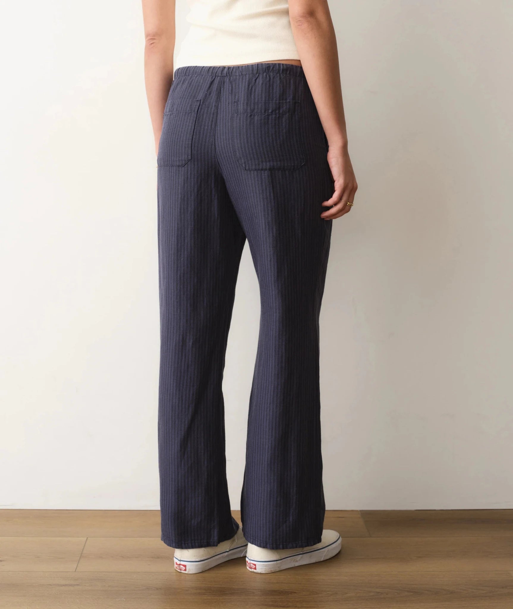 Rose & Lee Co Linen Drawstring Pants, Blue Stripe by Marine Layer Pants