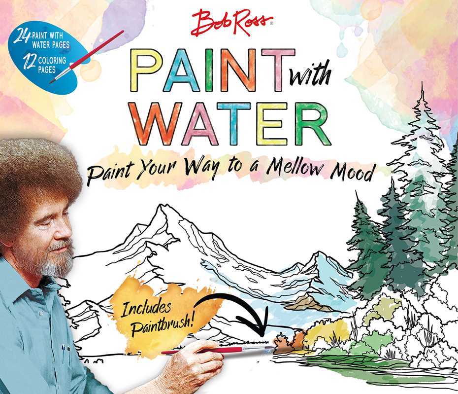 Rose & Lee Co Bob Ross Paint With Water Coloring Book Home & Gifts