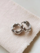 Rose & Lee Co Brea Twisted Hoop Earrings, Silver Earrings