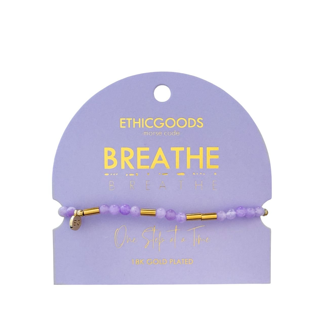 Rose & Lee Co Morse Code Pearl & Stone Beaded Bracelet, Breathe Bracelets
