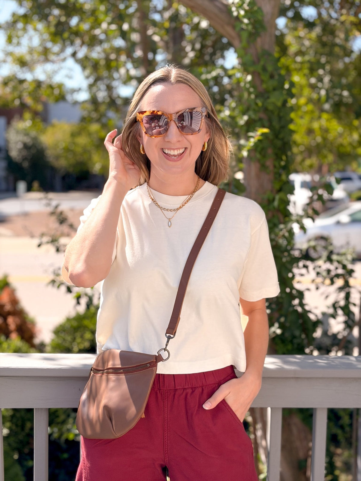 Rose & Lee Co Brecken Top, Bone short sleeve