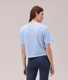 Rose & Lee Co Brecken Top, Chambray Blue short sleeve