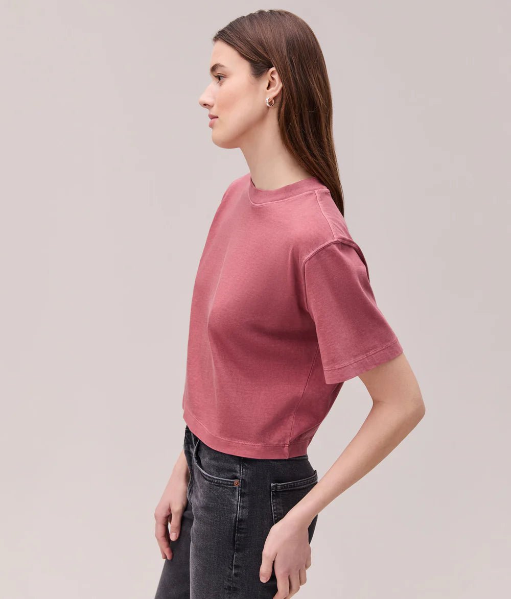 Rose & Lee Co Brecken Top, Marsala short sleeve