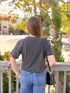 Rose & Lee Co Brecken Top, Stretch Limo Short Sleeve