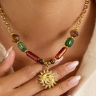 Rose & Lee Co Brisa Sun Pendant Necklace, 18k Gold Necklaces