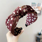 Wine/Brown Velvet Polka Dot Headband