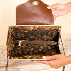Rose & Lee Co Strap Rattan Handbag Crossbody, Dark Brown Leather Bags
