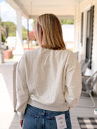 Rose & Lee Co The Brushed Fleece Henley, Oatmeal by Good American Sweatshirt & Hoodies