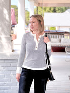 Black and White Striped Long Sleeve Top