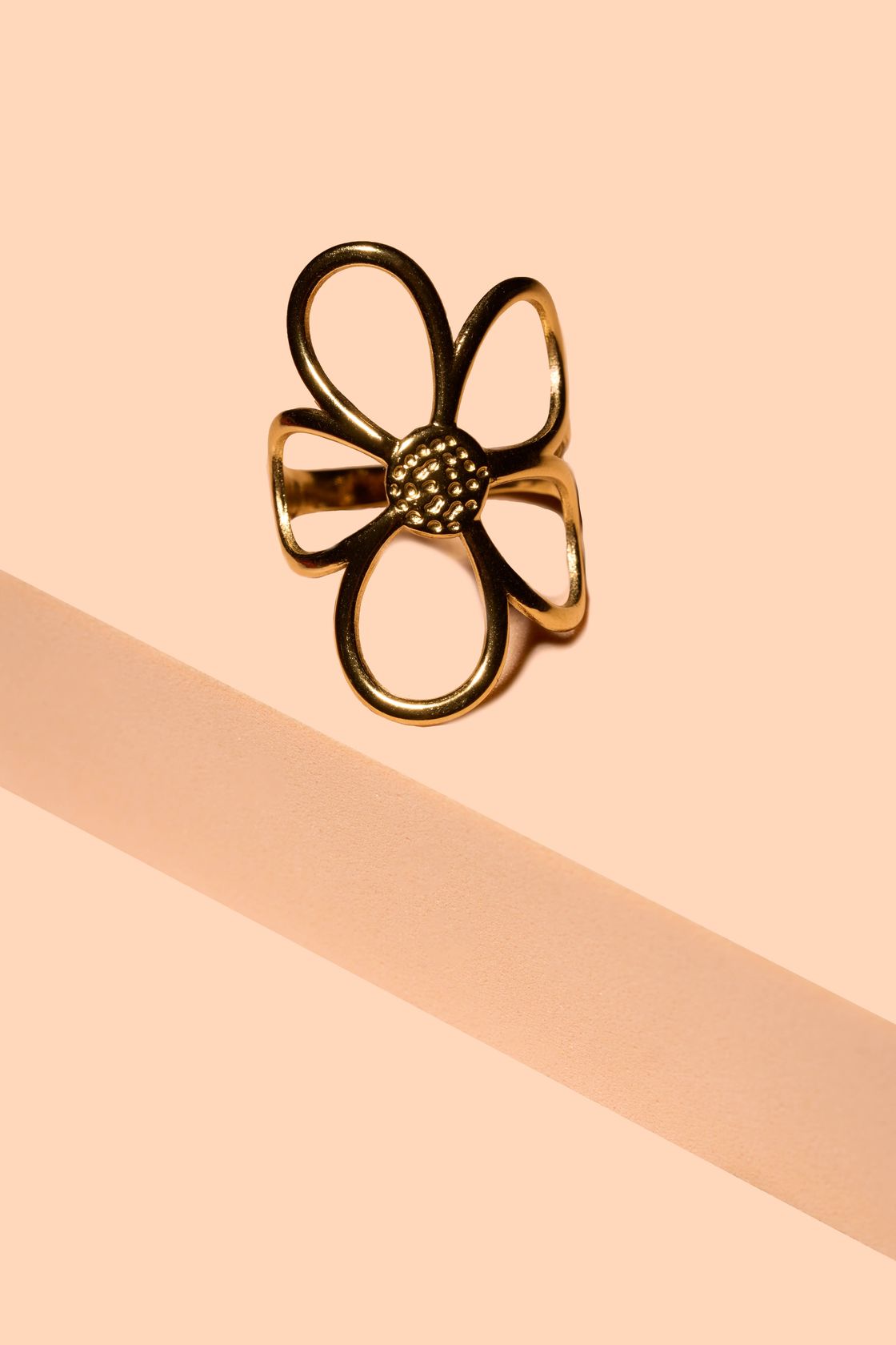 Gold Flower Adjustable Ring