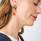 Rose & Lee Co Calliope Horse Glass + Carnelian Stone Earrings Earrings