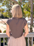 Rose & Lee Co Camelia Top, Bronze Olive Work Tops
