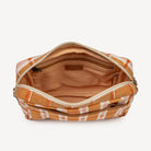 orange plaid camera bag