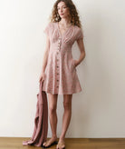 Floral Mini Length Flutter Sleeve Dress