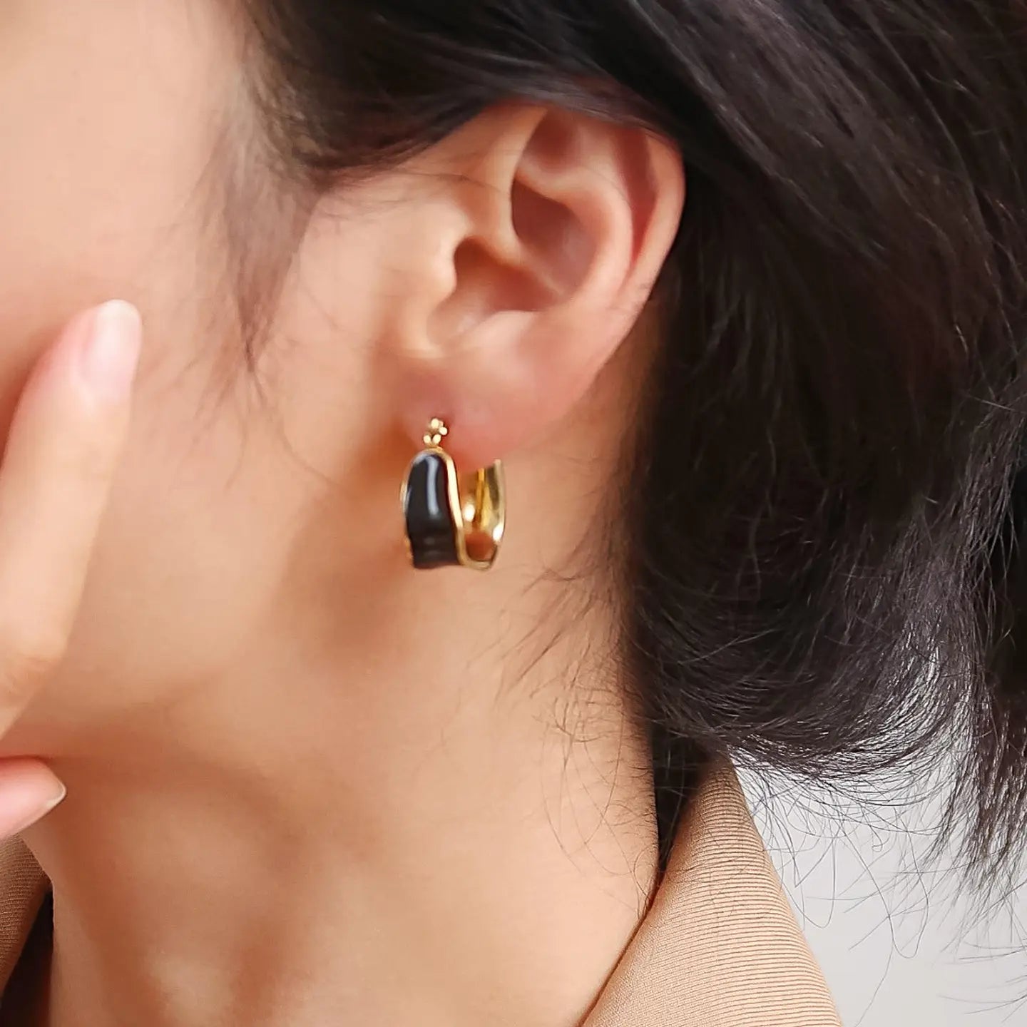 Rose & Lee Co Candide Hoop Earrings, 18k Gold Earrings