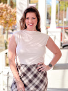 cream tank with boat neckline