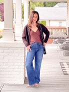 brown button up cardigan