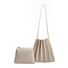 Bone Pleated Shoulder Bag