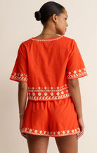 Rose & Lee Co Cast Of Waves Top, Lychee by Z Supply short sleeve