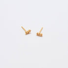 Champagne CZ Gold Vermeil Bar Studs