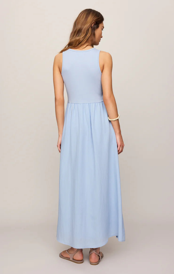 light blue sleeveless dress