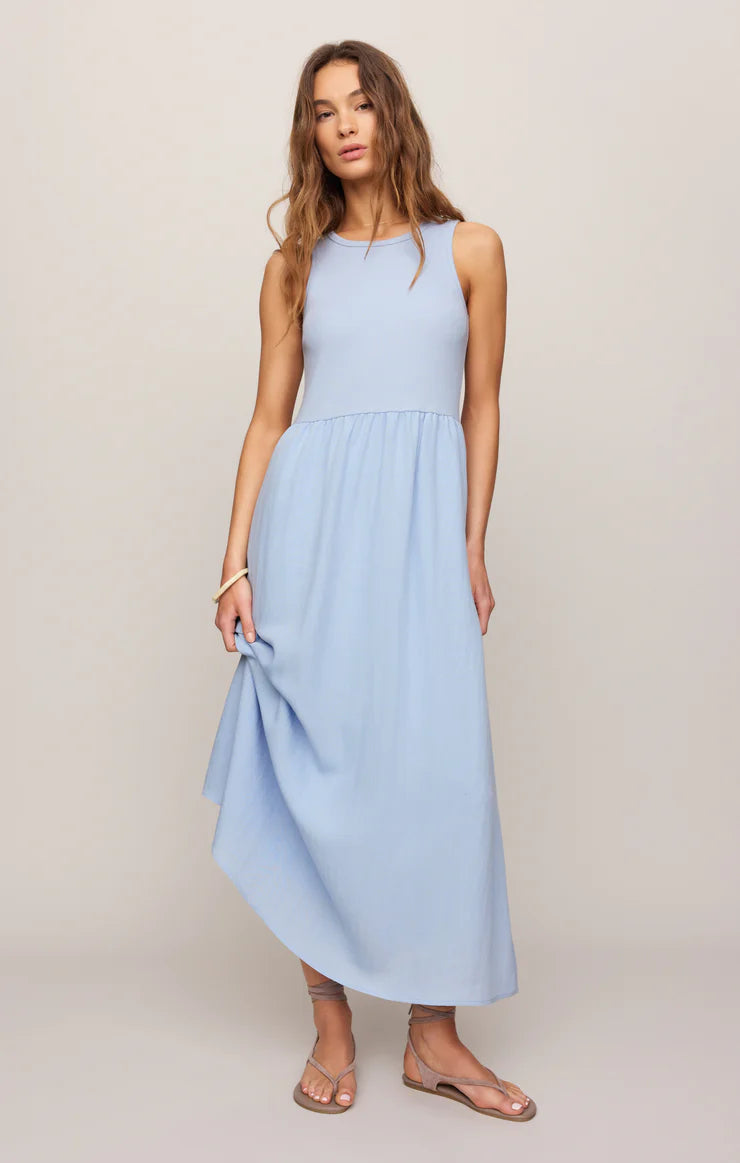 light blue sleeveless dress