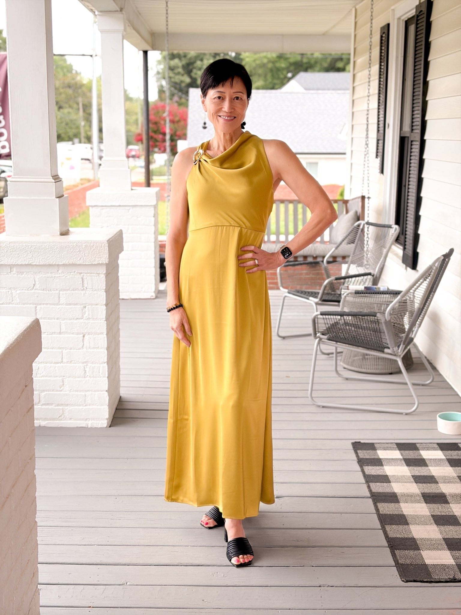 Rose & Lee Co Veda Dress, Chartreuse Event Dress
