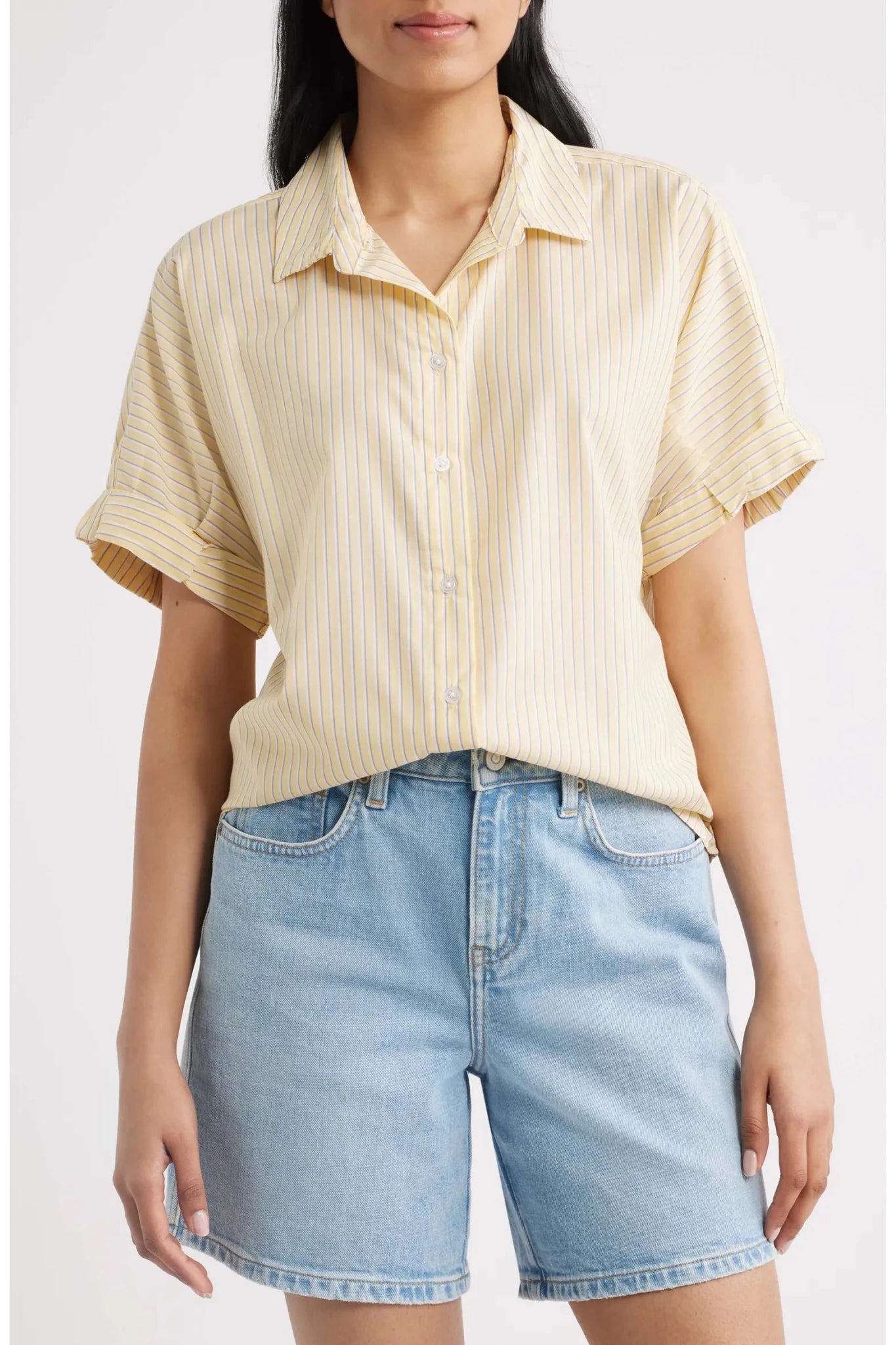 Rose & Lee Co Chase Top, Lemon Drop short sleeve