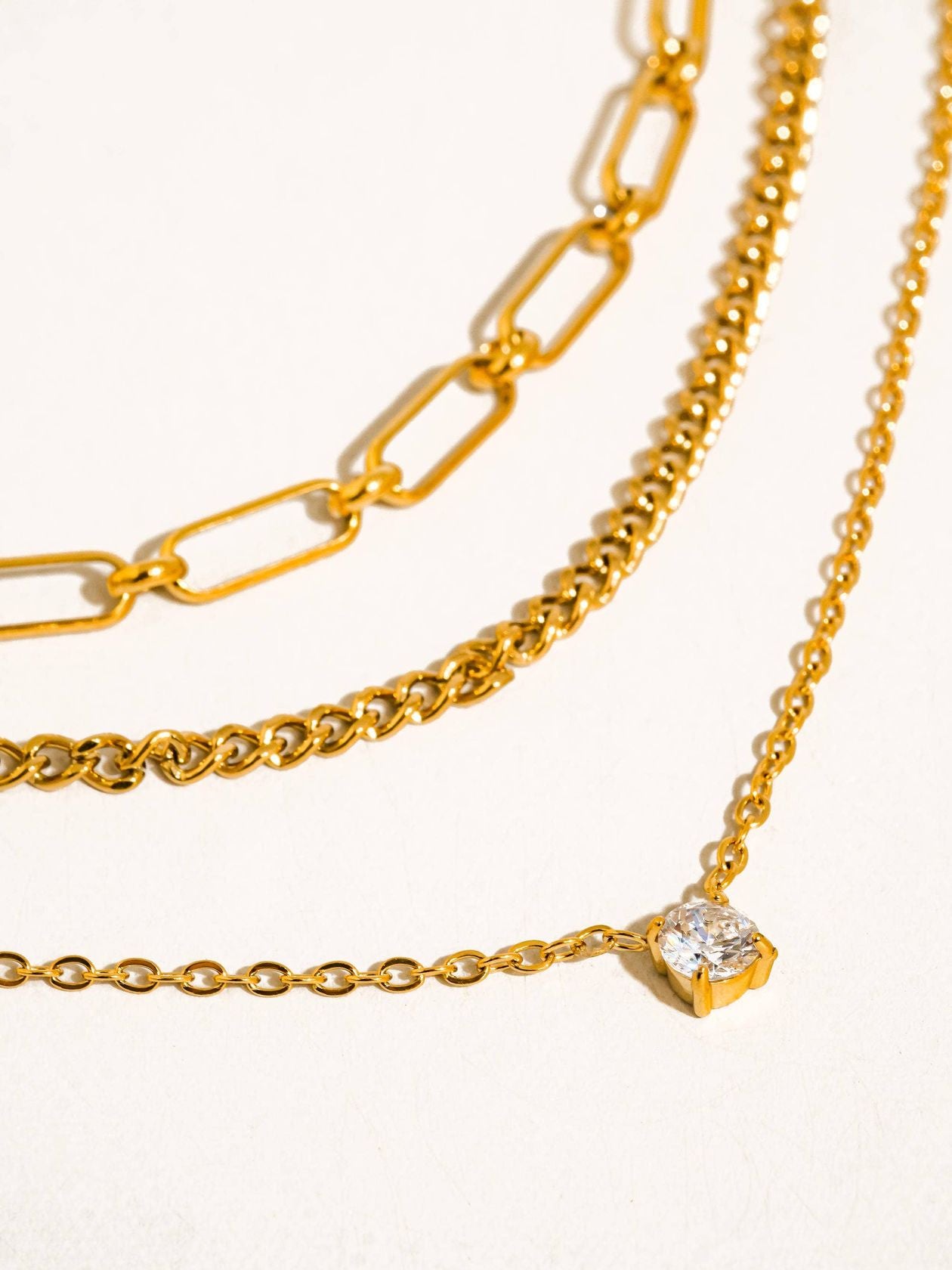 Rose & Lee Co Chavelle Layered CZ Necklace, 18k Gold Necklaces