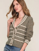 Green Shawl Neckline Cardigan