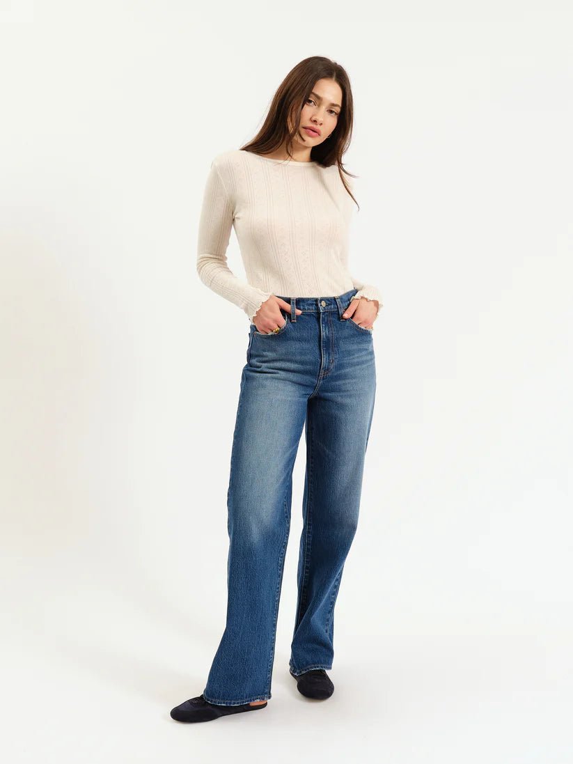 Rose & Lee Co City Straight Jeans, Bright Blue Denim