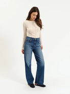 Rose & Lee Co City Straight Jeans, Bright Blue Denim