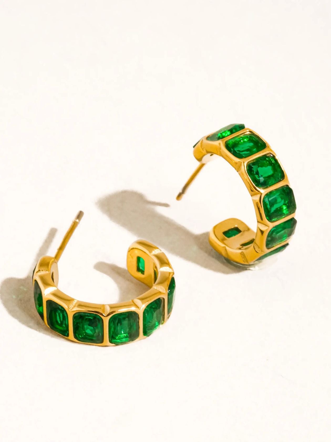 Rose & Lee Co Clariel Hoop Earrings, 18k Gold Earrings