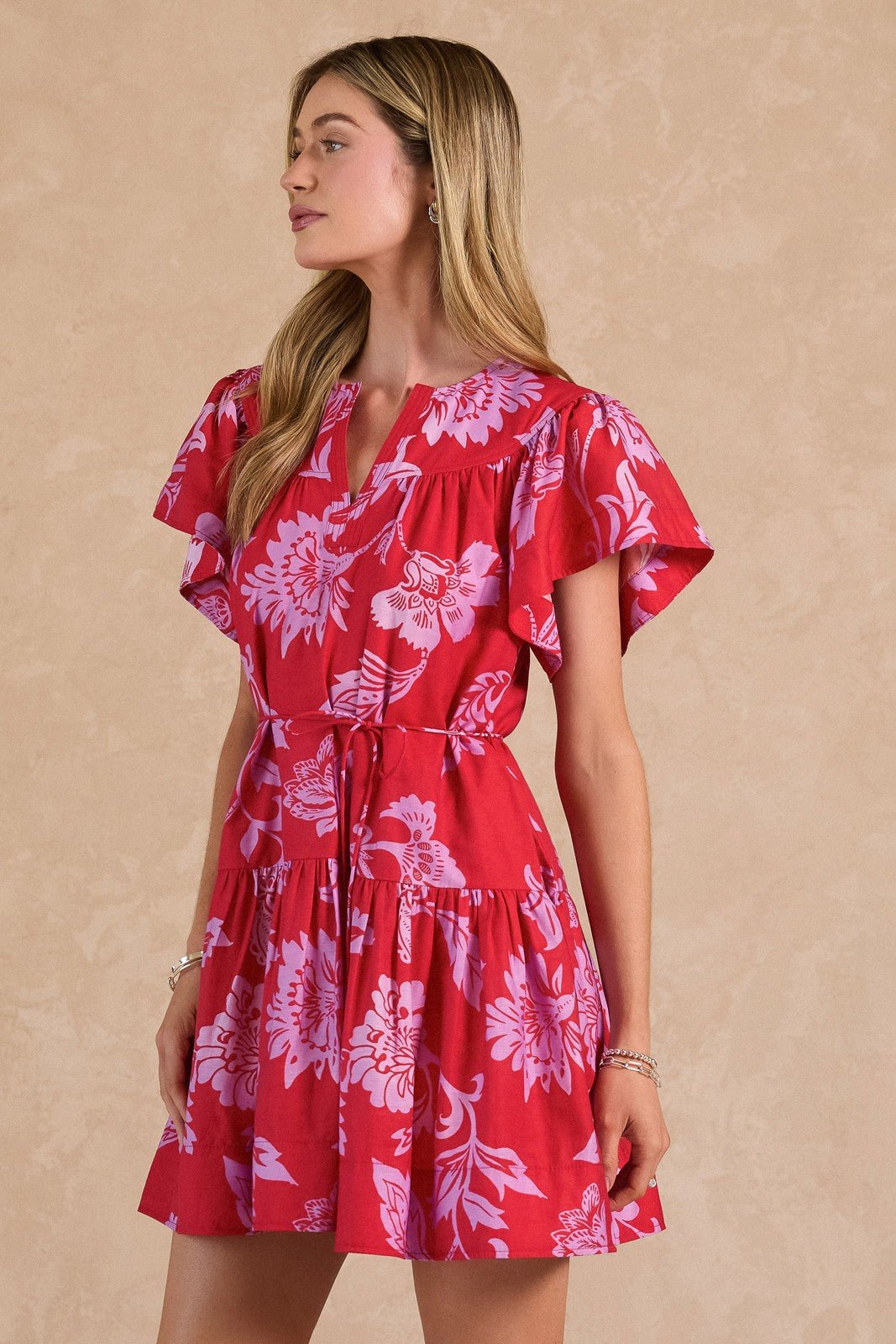 Rose & Lee Co Cleo Dress, Red Multi Work Dress