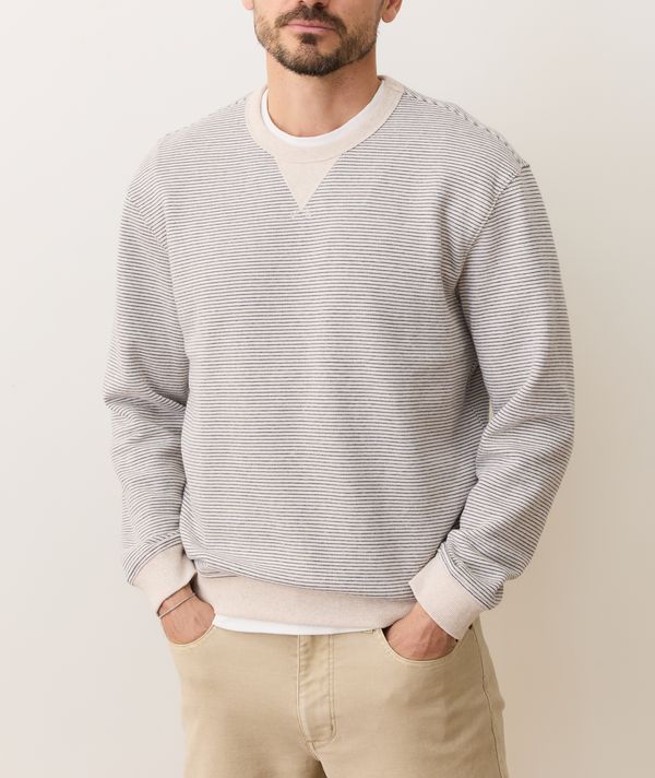 Striped Long Sleeve Fleece Sweatshirt