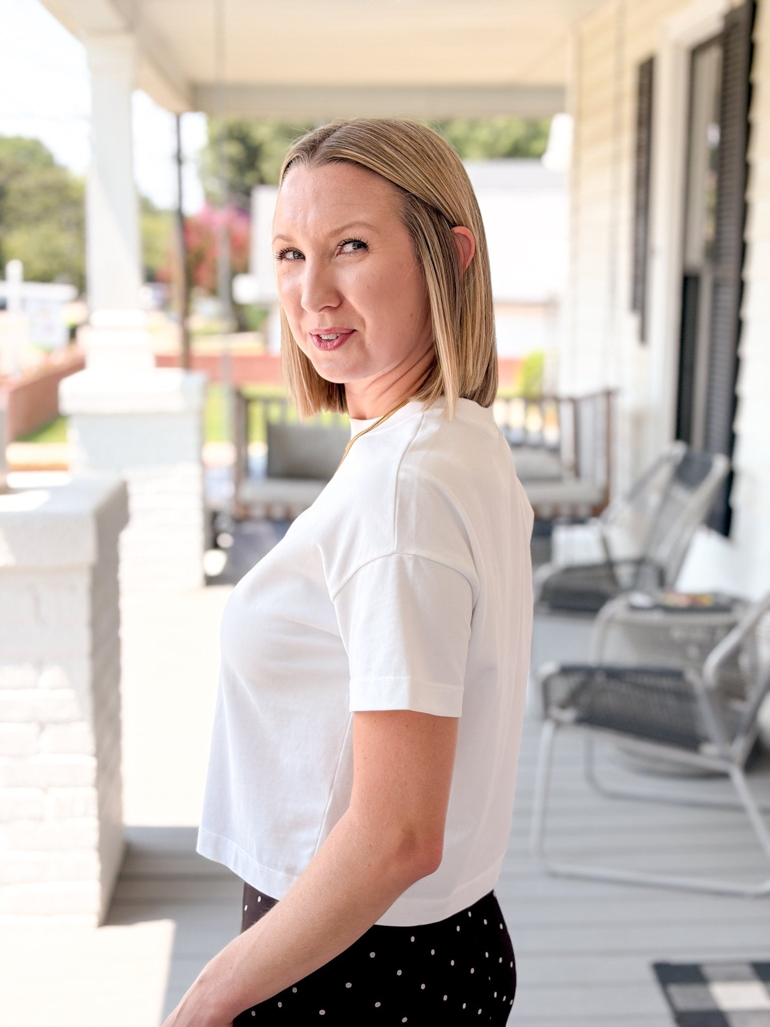 Rose & Lee Co Cloud 9 Jersey Tee, Bright White by Marine Layer short sleeve