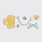 Rose & Lee Co Coastal Cottage Cloud Clip 7pc Set, Butter Yellow Hair