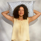 Rose & Lee Co Satin Pillowcase, Pearlized Cream & Coastal Blue Print Home & Gifts