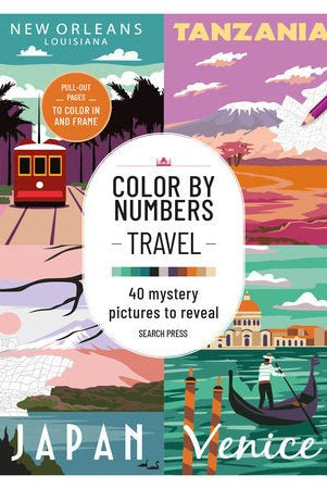 Rose & Lee Co Color by Numbers Travel Coloring Book Home & Gifts