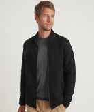Black Quilted Full Zipped Jacket